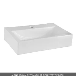 Emily Gloss White Wall Mounted 2 Drawer Vanity Unit and Countertop with Matt Black Handles