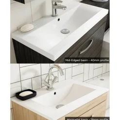 Emily 1100mm Combination Bathroom Toilet & 2 Door Sink Unit - Hacienda Black