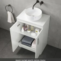 Emily 1000mm Combination Bathroom Toilet & 2 Door Sink Unit - Gloss White