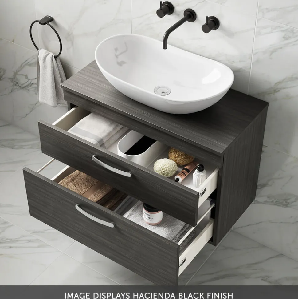Emily 1100mm Combination Bathroom Toilet & 2 Drawer Sink Unit - Gloss White