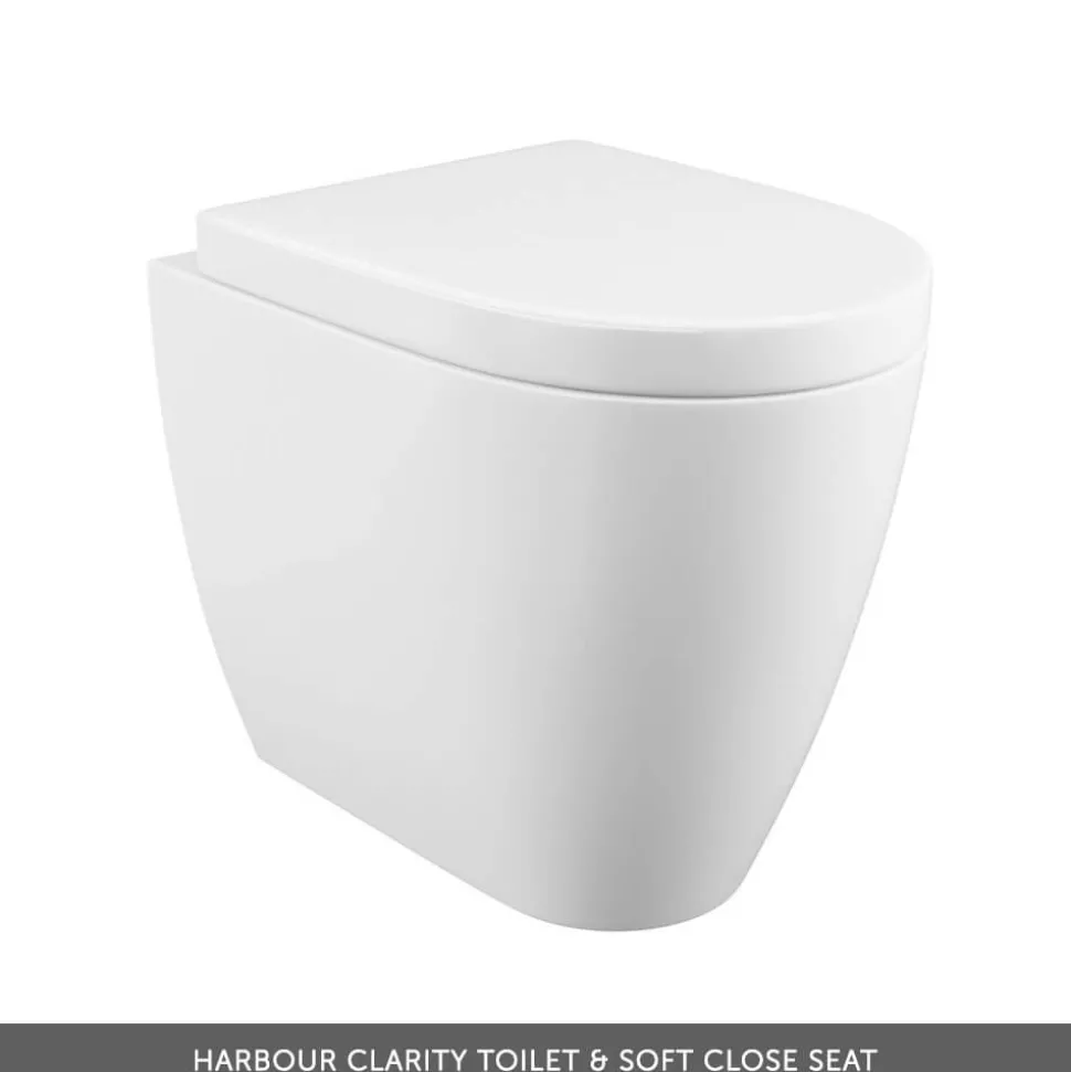 Emily 1100mm Combination Bathroom Toilet & 2 Drawer Sink Unit - Gloss White