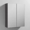 Emily 600mm Double Door Mirror Cabinet - Gloss Grey