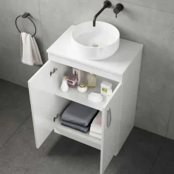 Emily 600mm Floorstanding 2 Door Vanity Unit and Countertop