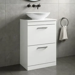 Emily 600mm Floorstanding 2 Drawer Vanity Unit and Countertop
