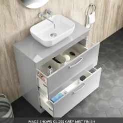 Emily 800mm Floorstanding 2 Drawer Vanity Unit and Countertop