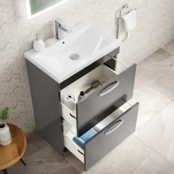 Emily 600mm Floorstanding 2 Drawer Vanity Unit & Basin Options