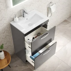 Emily 600mm Floorstanding 2 Drawer Vanity Unit & Basin Options