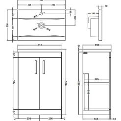 Emily 600mm Floorstanding Vanity Unit & Basin Options