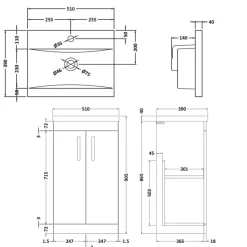 Emily 500mm Floorstanding Vanity Unit & Basin Options