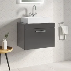 Emily 600mm Wall Mounted 1 Drawer Vanity Unit and Countertop