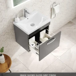 Emily 500mm Wall Mounted 1 Drawer Vanity Unit & Basin Options