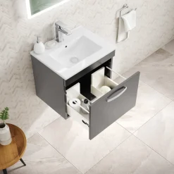 Emily 500mm Wall Mounted 1 Drawer Vanity Unit & Basin Options