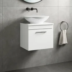 Emily 500mm Wall Mounted 1 Drawer Vanity Unit and Countertop