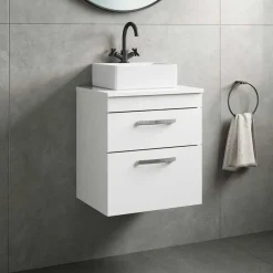 Emily 500mm Wall Mounted 2 Drawer Vanity Unit and Countertop