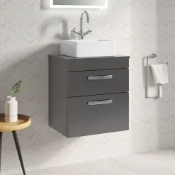 Emily 500mm Wall Mounted 2 Drawer Vanity Unit and Countertop
