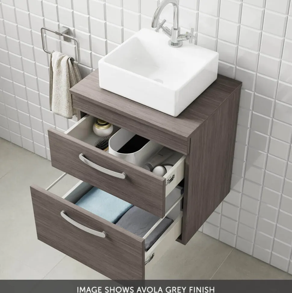 Emily 600mm Wall Mounted 2 Drawer Vanity Unit & Basin Options