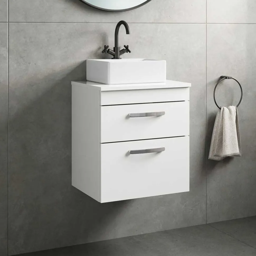 Emily 500mm Wall Mounted 2 Drawer Vanity Unit & Basin Options