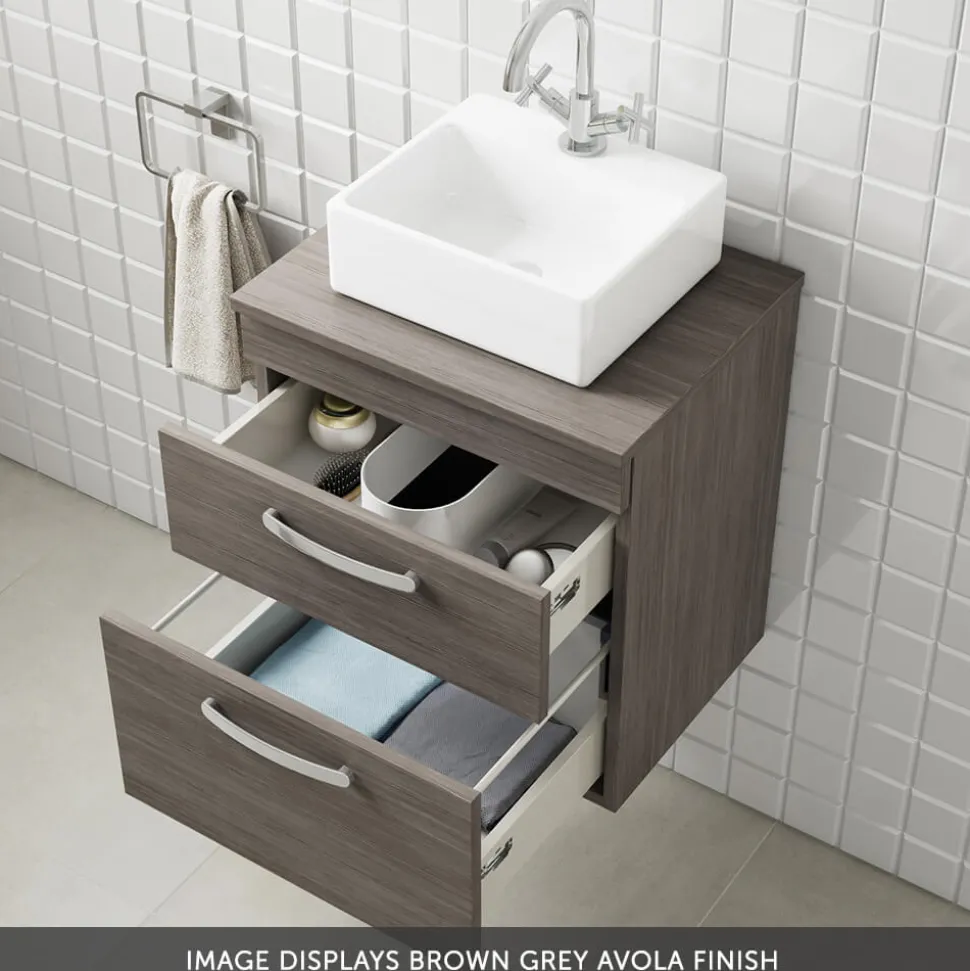 Emily 500mm Wall Mounted 2 Drawer Vanity Unit & Basin Options