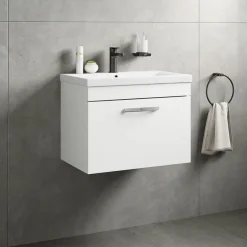 Emily 600mm Wall Mounted 1 Drawer Vanity Unit & Basin Options