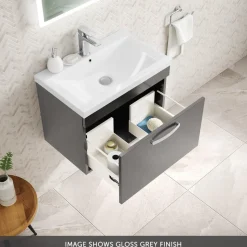 Emily 600mm Wall Mounted 1 Drawer Vanity Unit & Basin Options