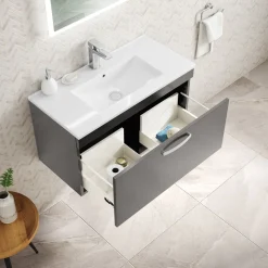 Emily 800mm Wall Mounted 1 Drawer Vanity Unit & Basin Options