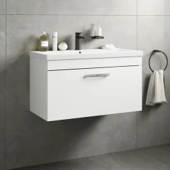 Emily 800mm Wall Mounted 1 Drawer Vanity Unit & Basin Options