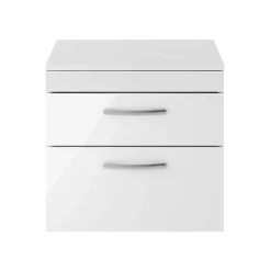 Emily 600mm Wall Mounted 2 Drawer Vanity Unit and Countertop