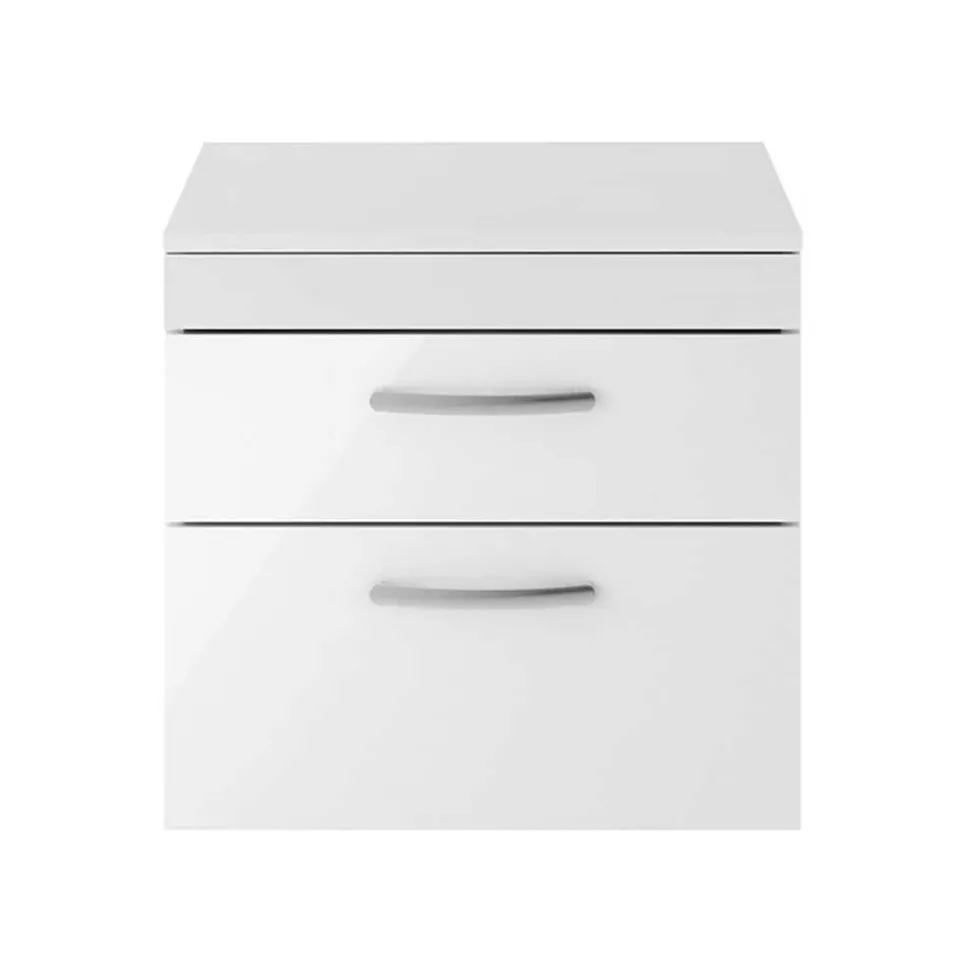 Emily 600mm Wall Mounted 2 Drawer Vanity Unit and Countertop