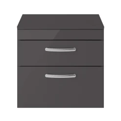 Emily 600mm Wall Mounted 2 Drawer Vanity Unit and Countertop