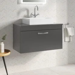 Emily 800mm Wall Mounted 1 Drawer Vanity Unit and Countertop