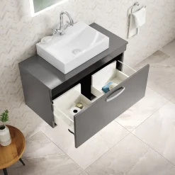 Emily 800mm Wall Mounted 1 Drawer Vanity Unit and Countertop