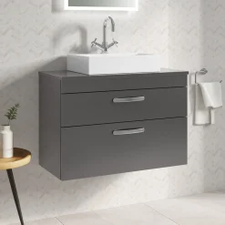Emily 800mm Wall Mounted 2 Drawer Vanity Unit and Countertop