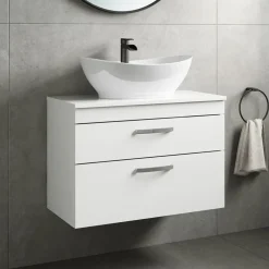 Emily 800mm Wall Mounted 2 Drawer Vanity Unit and Countertop