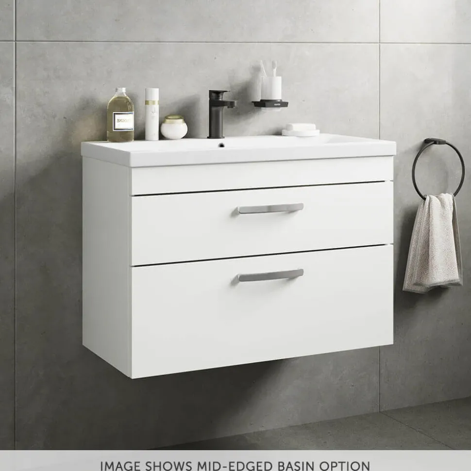 Emily 800mm Wall Mounted 2 Drawer Vanity Unit & Basin Options