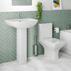Emily Modern Bathroom Suite with Rimless Toilet & Front Bath Panel
