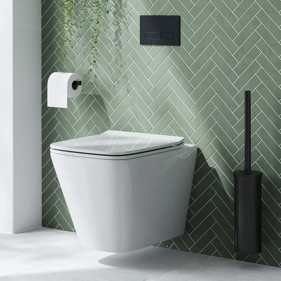 Emily Rimless Short Projection Wall Hung Toilet & Slimline Soft Close Seat