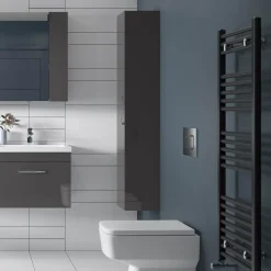Emily Tall Single Door Storage Unit - Gloss Grey
