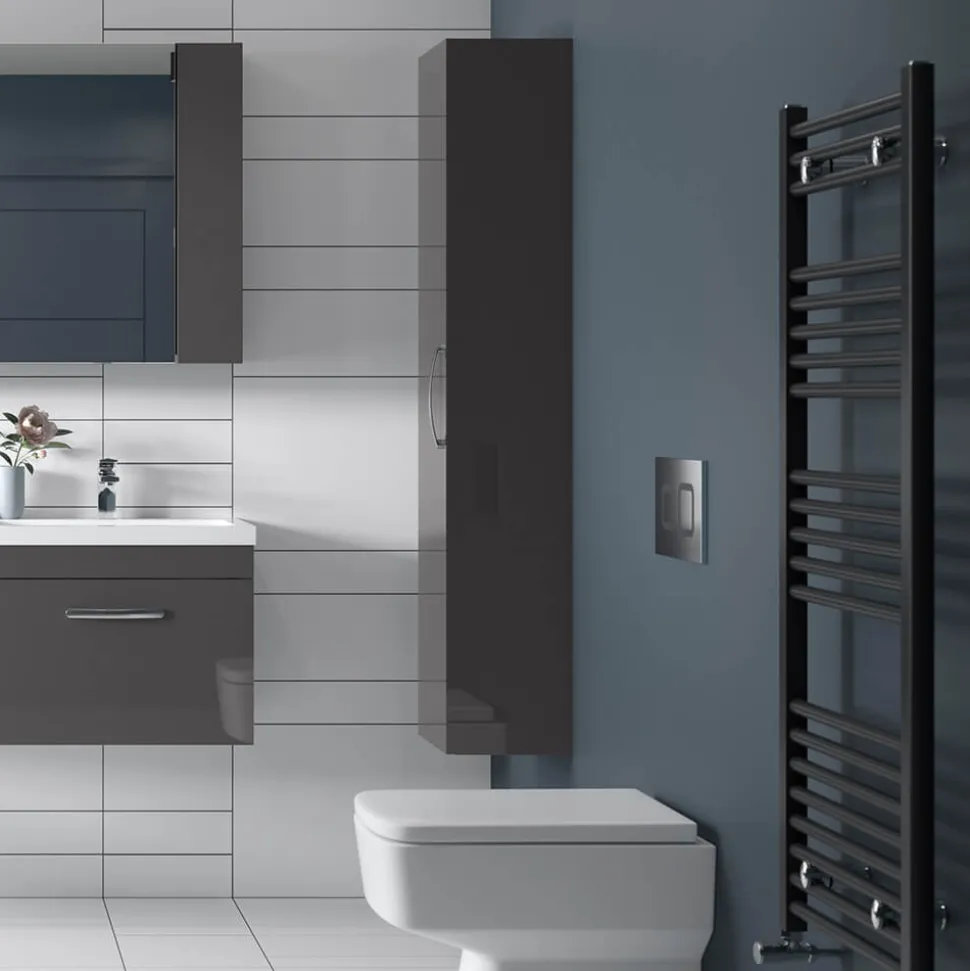 Emily Tall Single Door Storage Unit - Gloss Grey