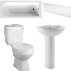 Emma 3 Piece Bathroom Suite with Front Bath Panel