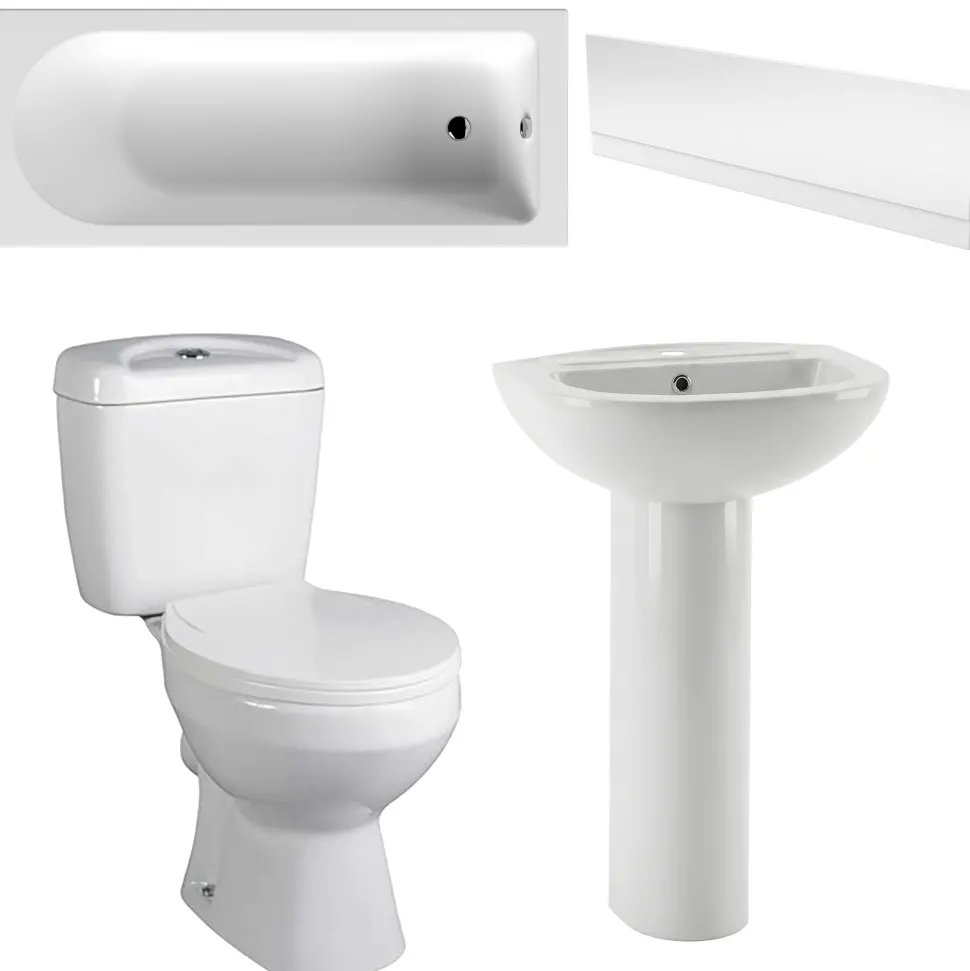 Emma 3 Piece Bathroom Suite with Front Bath Panel