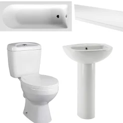 Emma 3 Piece Bathroom Suite with Front Bath Panel