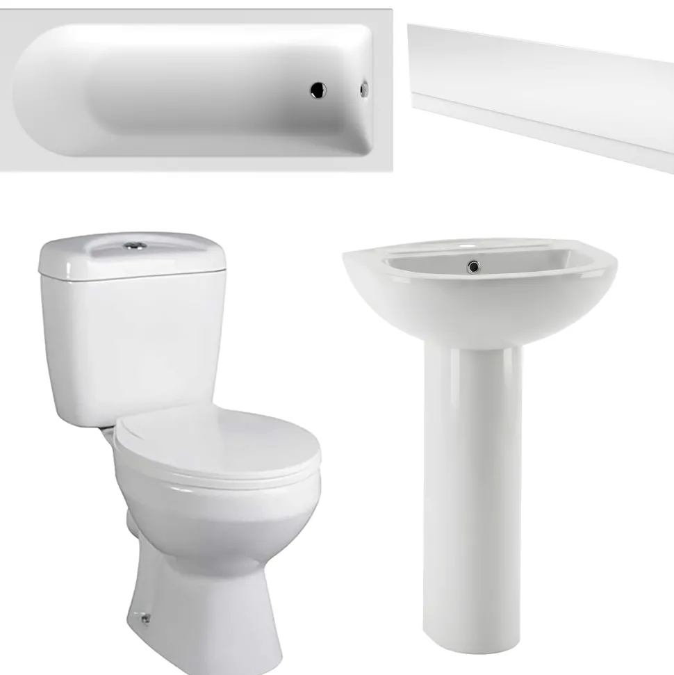 Emma 3 Piece Bathroom Suite with Front Bath Panel