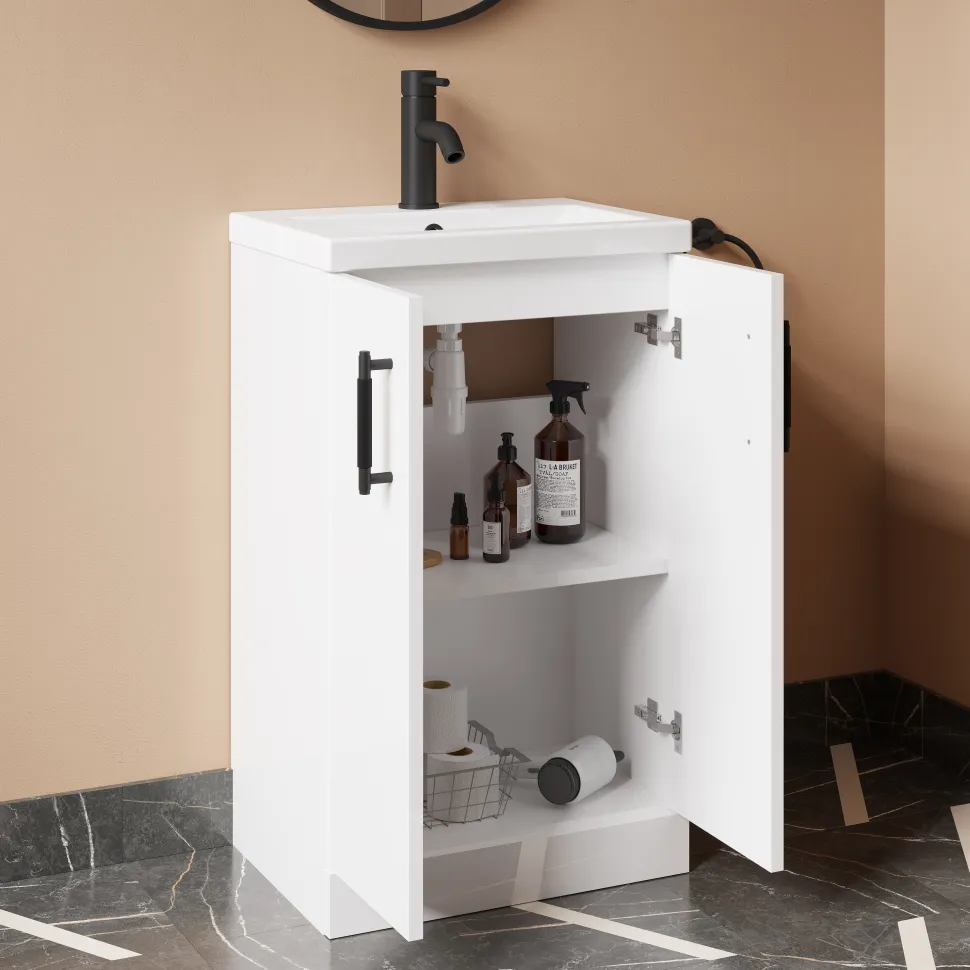 Erin Compact 500mm Floorstanding Cloakroom Vanity Unit & Basin