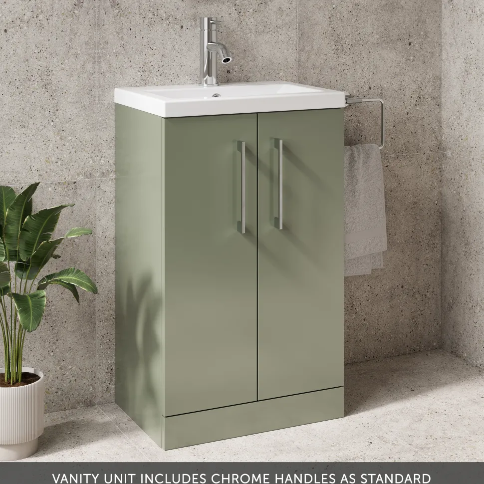 Erin Compact 500mm Floorstanding Cloakroom Vanity Unit & Basin