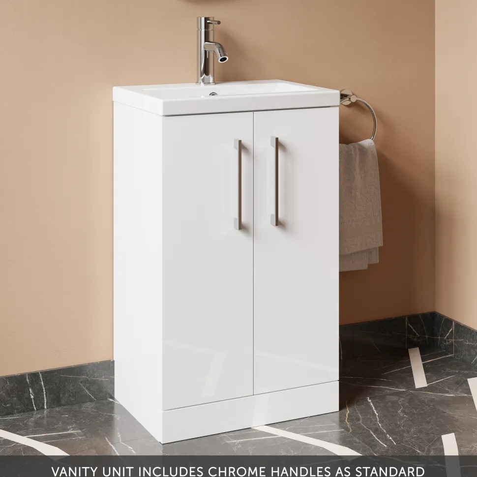 Erin Compact 500mm Floorstanding Cloakroom Vanity Unit & Basin