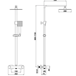 Erin Complete Bathroom Suite with 1700mm L Shaped Shower Bath & Rimless Toilet