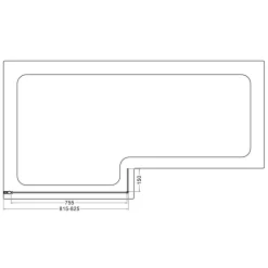 Erin Complete Bathroom Suite with 1700mm L Shaped Shower Bath & Rimless Toilet