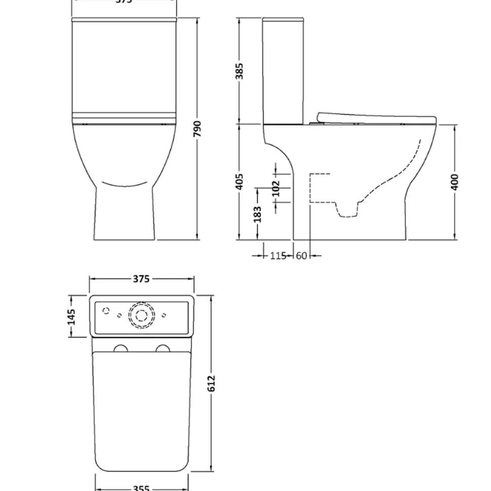 Erin Complete Bathroom Suite with Reinforced Bath & Rimless Toilet