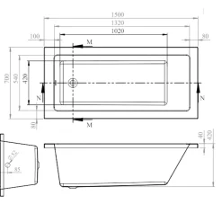 Erin Complete Bathroom Suite with Reinforced Bath & Rimless Toilet