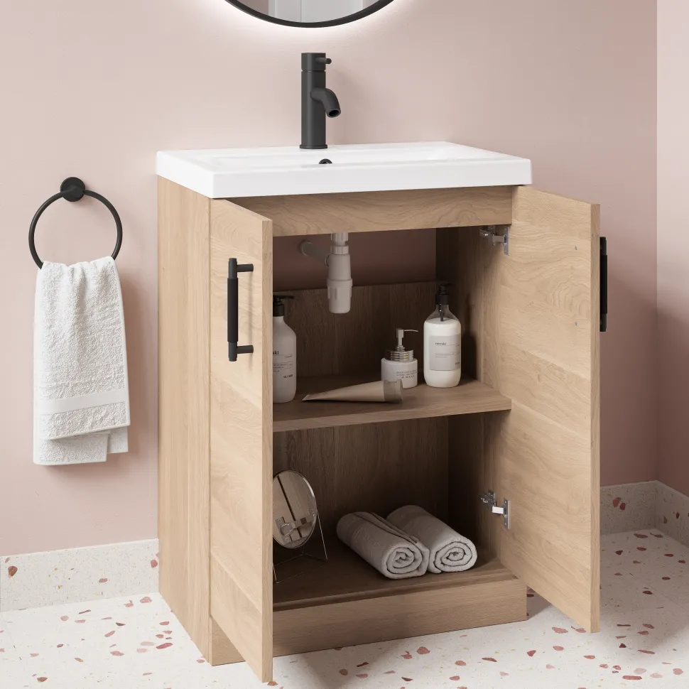 Erin Complete Matt Black Bathroom Suite with 1700mm P Shaped Shower Bath & Rimless Toilet